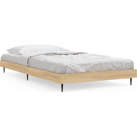 Lit simple Lit adulte Cadre de lit sans matelas chêne sonoma 90x200 cm (1/5)