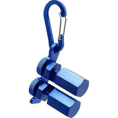 Treppenmesswerkzeug mit Karabiner und Befestigungswinkel für Zimmerer- und Treppenbauarbeiten - Kompatibel mit Zimmererwinkeln (blau) (1/5)