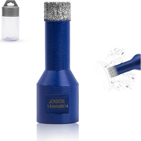 Foret à Diamant Carrelage 14 mm x M14, Foret Diamanté pour Céramique Porcelaine Marbre Granit Perçage à Sec M14 Filetage (1/5)