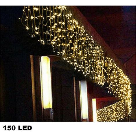 Externe LED Luminosa Luci 150 LED 5 Mt x 0,75 cm Bianco Caldo (1/2)