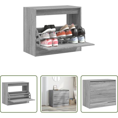 vidaXL Schuhkoffer - Schuhschrank Grau Sonoma 80x42x69 cm Holzwerkstoff (1/5)