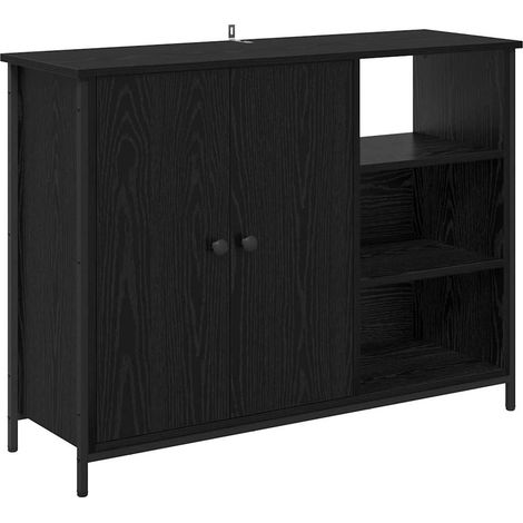 Vitrina Roble Negro 100 x 33 x 75 cm Madera contrachapada vidaXL