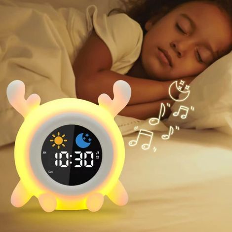 Blocco di sicurezza digitale compatibile con fienile con lampada a LED, snooze, 7 giorni, barra di ricarica (1/5)