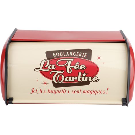 Boîte à Pain Métallique Grande Capacité - Organisateur de Cuisine pour Stockage (Rouge) (1/5)