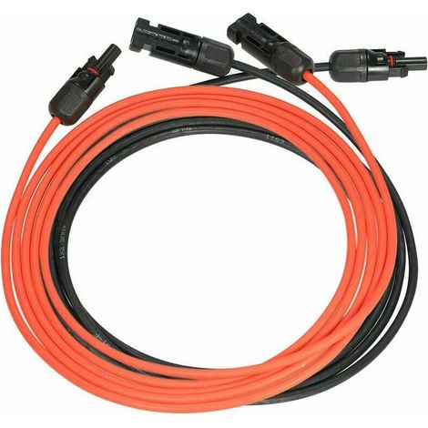 YMYNY Solar-Photovoltaik-Verlängerungsleitung, Solarpanel-Verlängerungskabel mit MC4-Stecker, rotes + schwarzes Paar, 14 AWG, 3 Meter / 10 Fuß (1/4)