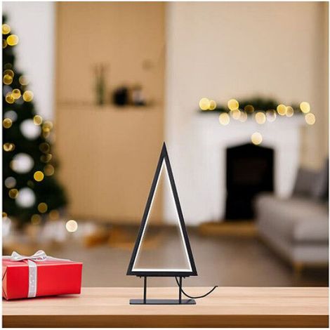 Sapin de Noël - Carlo Milano - 36 cm - Lumineux USB - 67 LED - Métal Noir (1/5)