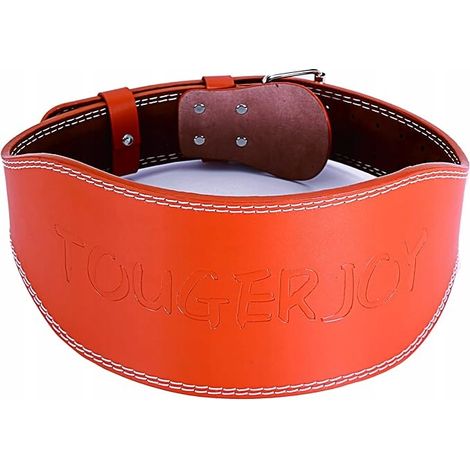Cinturón de levantamiento de pesas Tougerjoy, cinturón de entrenamiento para culturismo, talla S/M, color marrón (1/3)