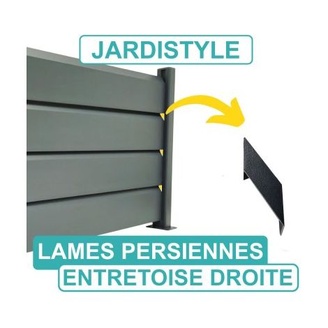 Cloture & Jardin – Entretoise intermédiaire droite pour lames persiennes aluminium – Couleur gris anthracite – Ajustable pour personnalisation de clôture