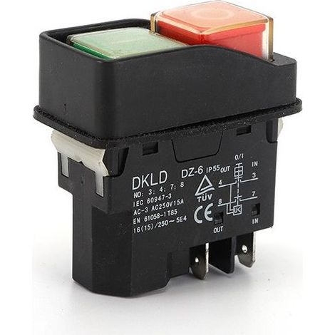 HY12-9-3 Rocker Switch, 6-Pin Arc Flicker Switch, 125V/250V, 18A/20A - KODU Industrial Grade Electrical Components (1/4)