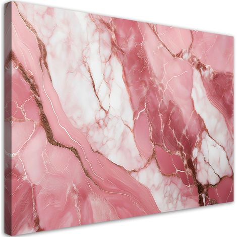 Tableau déco Marbre Rose Pierre Eléments Or 100x70 (1/5)