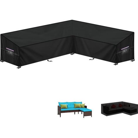 Gartenlounge Abdeckplane L-Form 220x150cm Wasserdicht Winddicht 420D Oxford (1/5)