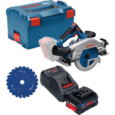 Scie circulaire sans fil Bosch GKS 18V-57-2 GX Professional 18 V 165 mm sans balais + 1 batterie ProCORE 8,0 Ah + chargeur + L-Boxx (1/5)