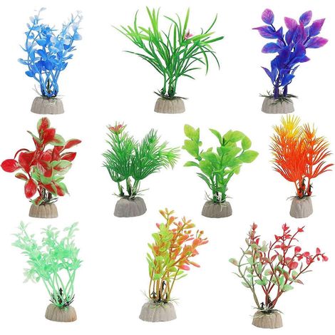 10 plantes pour aquarium, imitation plastique pour petits aquariums. (1/5)
