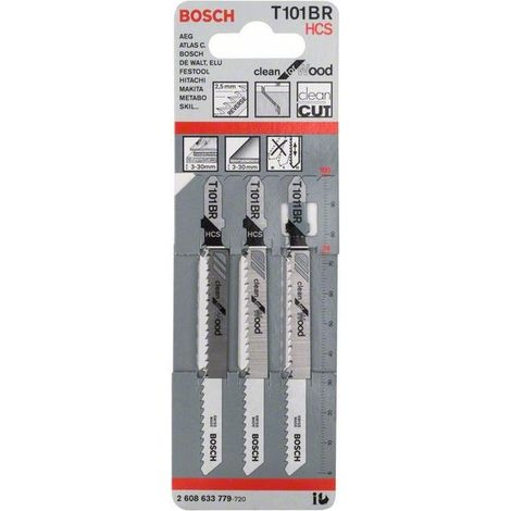 2608633779 - Set 3 lame per seghetto alternativo T 101 BR Clean for Wood