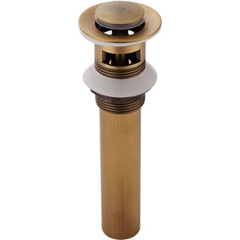 Pop-up Rétro Bouchon Bonde de Lavabo Vidange Clic-clac sans Trop-Plein en Bronzé Universel Valve Draineur Petit videur ancien à trous Laiton (1/4)