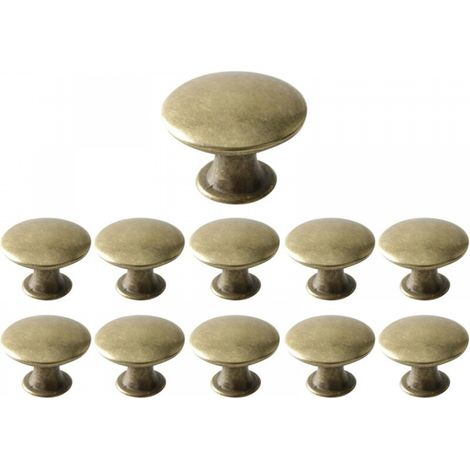 Lot de 12 boutons de tiroir vintage, poignées de meubles rondes en laiton antique, boutons de placard de cuisine en métal, salle de bain, 30 x 21 mm (1/5)