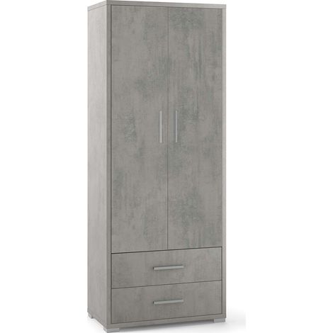 Armadio multiuso design moderno 2 ante 5 vani 2 cassetti Blume - Grigio (1/5)
