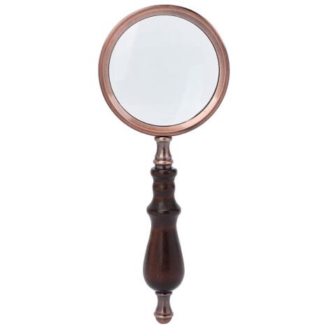 BUNTHAUS Loupe de lecture rétro en métal grossissant 10x, loupe de poche pour personnes âgées avec manche en bois (1/5)