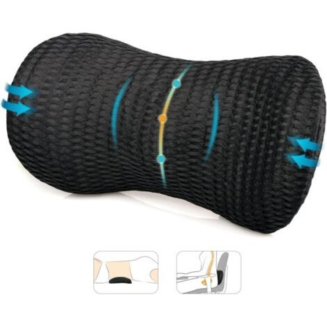 Pair Coussin de soutien lombaire – Maille 4D – Noir – Pour chaise et siège