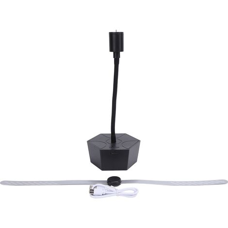 Tragbarer Tischventilator für Speisen, betrieben mit einem 1500-mAh-Akku, 360° drehbar, ideal für Terrasse und Außenbereich.