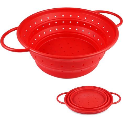 Passoire Pliable en Silicone de Cuisine pour Égoutter les Pâtes, Légumes (1/5)