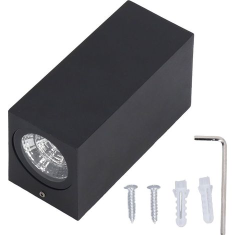 Applique murale double tête étanche aluminium 12W haut/bas 85-265V lumière chaude (1/5)