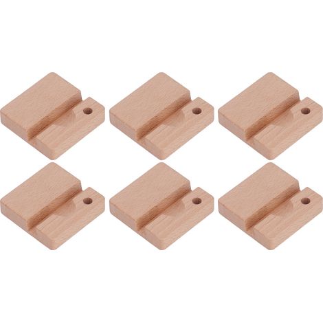 Support en Bois pour Smartphone x6, Porte-Téléphone Naturel pour Tous Mobiles, Décor de Bureau, Présentoir Table (1/5)