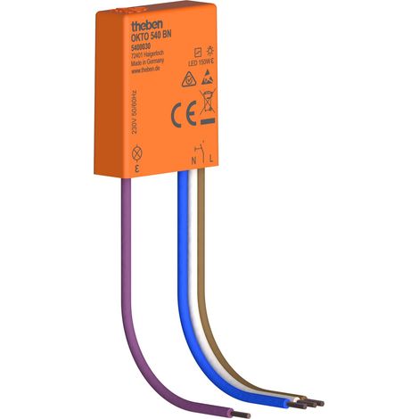 THEBEN 5400030 OKTO 540 BN - TÉLÉRUPTEUR ÉLECTRIQUE ENCASTRÉ ULTRA COMPACT (26,4 X 32,5 X 10,4 MM), SILENCIEUX, CÂBLES PRÉ-MONTÉ