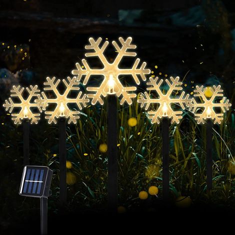 5 pièces LED Decoration Noel Exterieur Lumiere Exterieur Jardin Flocon Neige Noel Lumineux Deco Noel Arbre Lumineux (1/5)