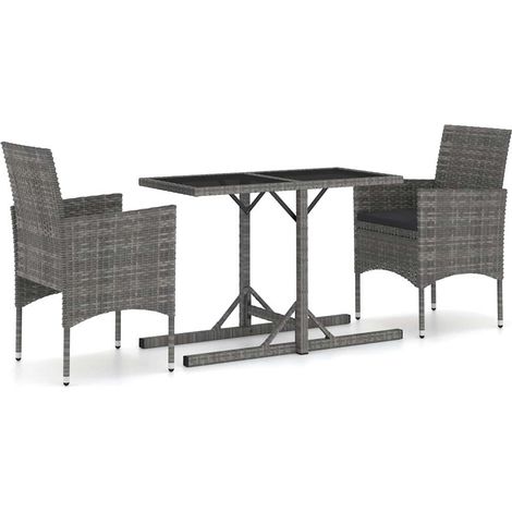 Maison Exclusive - Set Mobili da Pranzo per Giardino 3 pz Grigio (1/5)