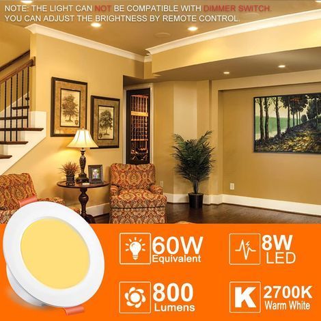 TAISHENGDA-lot de 2 Spots LED Encastré 10W Couleur RGB Changement Variation Coloré RGBW Contrôlé par l'APP, 3 Pouces IP44 Blanc Chaud 2700K Rond Dimmable Encastrables (1/5)