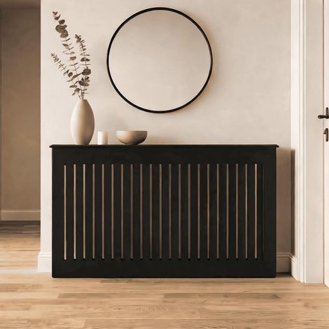 Loxley Large Radiator Cover MDF Wooden Home Decorative Modern Desig Black (1/5)