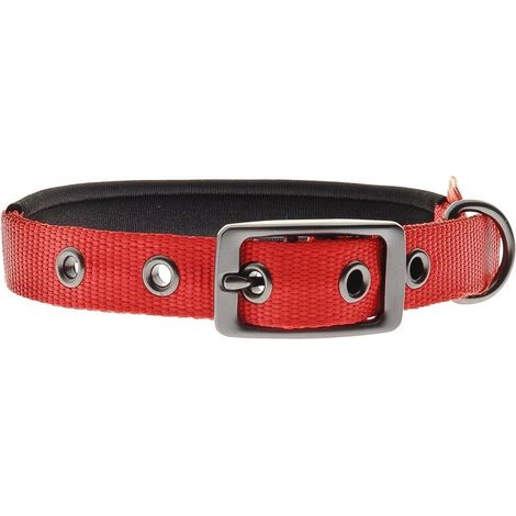 Collare in nylon con imbottitura in neoprene per cani: 2 x 45 cm - marrone