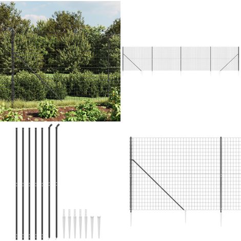 Maschendrahtzaun mit Bodenhülsen Anthrazit 1,6x10 m - Maschendrahtzaun - Gartenzaun - Metallzaun - Sicherheitszaun - Hundezaun - Home & Living (1/5)