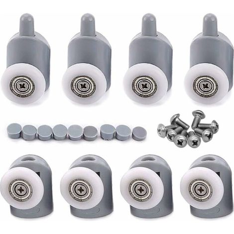 23mm 8 Pcs Galet Rouleau Roulette Roue pour Porte de Douche, Roulettes Coulissantes Porte Salle de Bain.. (1/5)