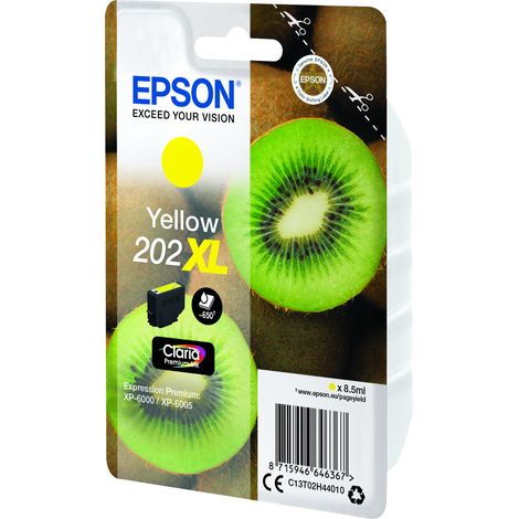Epson Kiwi 202XL cartouche d'encre 1 pièce(s) Original Rendement élevé (XL) Jaune (1/3)