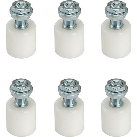 Metalideal  Lot de 6 olives de guidage supérieures Nylon standard - 25 x 30 mm