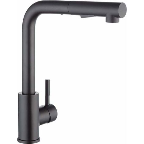1 Robinet cuisine, douchette extractible, acier inoxydable, bec haut, rotation 360, évier moderne (1/5)
