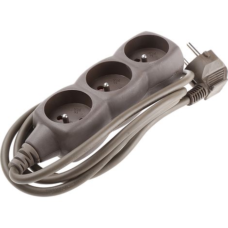 Rs Pro – Rallonge électrique 1,5 m – 3 prises françaises 2P+T – Tension 250 V – Courant 16 A – Pour utilisation domestique - FR 2 P (1/2)