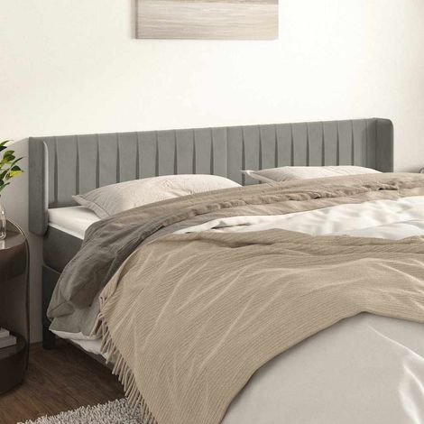 vidaXL Cabecero de terciopelo gris claro 183x16x78/88 cm (1/5)