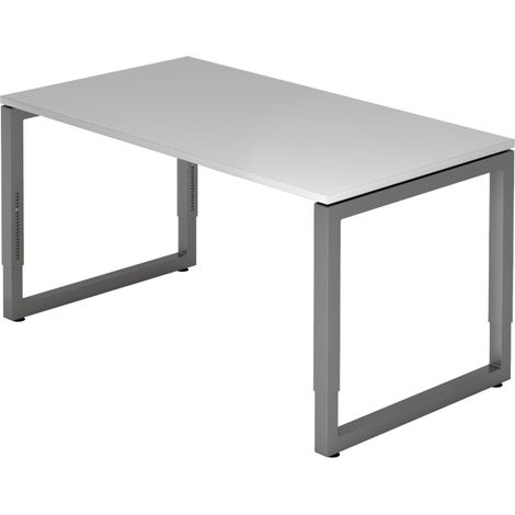 bümö Schreibtisch Serie-R Rechteck: 140 x 80 cm  Grau Graphit (1/5)