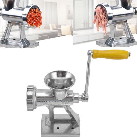 Manual stainless steel meat grinder, easy to use for home kitchens, restaurants and butcher shops (1/5)