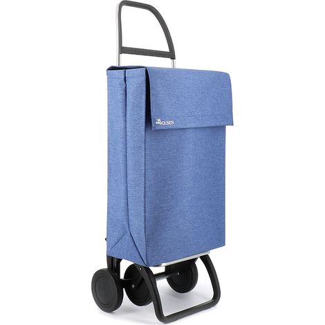 ROLSER Jean Tweed trolley 4 roues sac carré couleur bleu