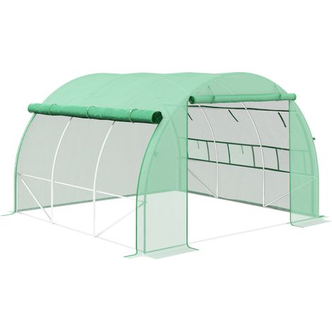 Outsunny Polytunnel Greenhouse with Roll-up Side Walls 3 x 3m