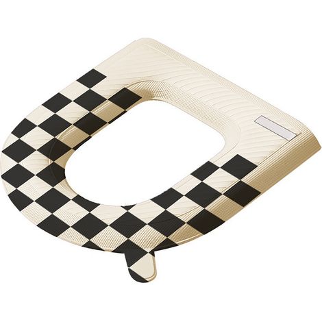 Wasserdichter und waschbarer EVA-Toilettensitzbezug, 39 x 43 cm, Schachbrettmuster, mit dickem Kissen – Weicherer und besser isolierender Toilettensitzbezug/Matratze (1/5)