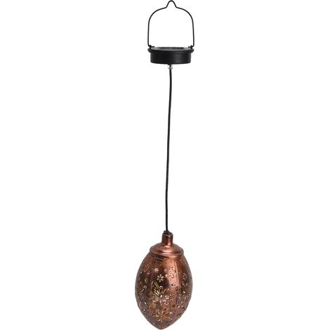 Guirlande lumineuse solaire LED en forme de goutte d'eau, structure en fer ajouré, guirlande féérique suspendue pour jardin (1/5)