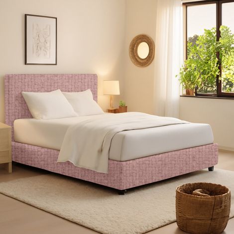 Cama Individual Bracknell, Desenfundable, Hecho en Italia, Rosa (1/5)