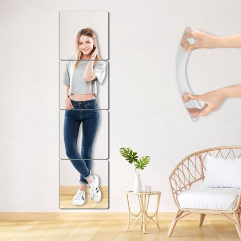 4 Miroirs Muraux Incassables Pleine Longueur (1/4)