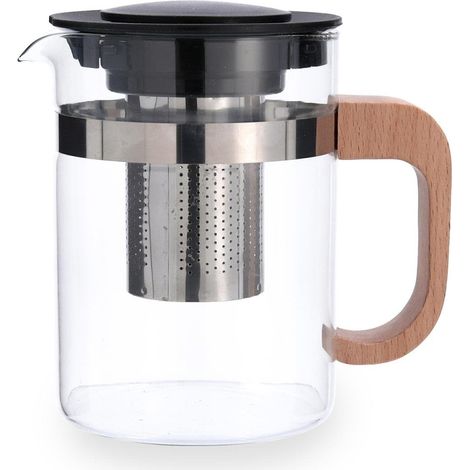 Théière en verre filtre inox 0,8 l bore non compatible micro-ondes recyclable (1/5)