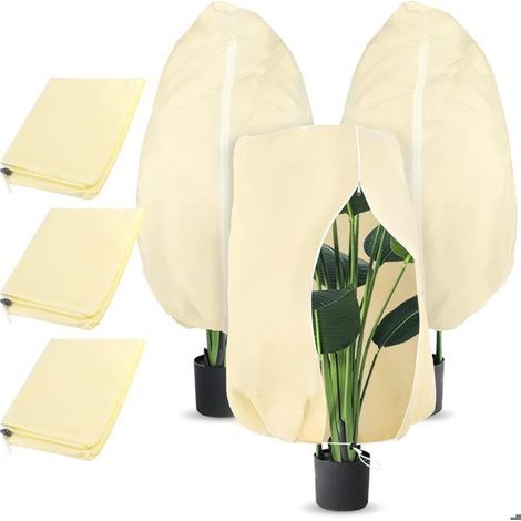 3 Pièce 100x80cm Voile Hivernage Plante Exterieur,Indéchirable, Réutilisable Protection Hivernale pour Plantes avec Fermeture (1/2)